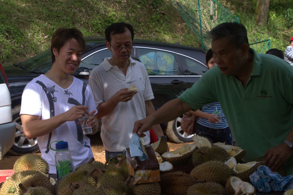 Enjoying some durians :P